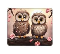Tappetino per mouse quadrato con base in gomma antiscivolo, 20,1 x 24,1 cm, tappetino per mouse con bordo cucito, simpatico gufo, tappetino per mouse wireless per computer, laptop, casa, ufficio
