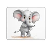 Tappetino per mouse quadrato con base in gomma antiscivolo, 20,1 x 24,1 cm, tappetino per mouse con bordo cucito, grazioso elefante, tappetino per mouse wireless per computer, laptop, casa, ufficio