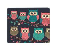 Tappetino per mouse quadrato con base in gomma antiscivolo, 20,1 x 24,1 cm, tappetino per mouse con bordo cucito, simpatico gufo, tappetino per mouse wireless per computer, laptop, casa, ufficio