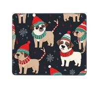 Tappetino per mouse quadrato con base in gomma antiscivolo, 20,1 x 24,1 cm, tappetino per mouse con bordo cucito Merry Christmas, tappetino per mouse wireless per computer, laptop, casa, ufficio