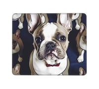 Tappetino per mouse quadrato con base in gomma antiscivolo, 21,1 x 26,2 cm, con bordo cucito, grazioso bulldog francese, tappetino per mouse wireless per computer, laptop, casa, ufficio, scrivania