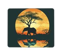 Tappetino per mouse quadrato con base in gomma antiscivolo, 25,4 x 30,5 cm, con bordo cucito, bellissimo elefante, tappetino per mouse wireless per computer, laptop, casa, ufficio