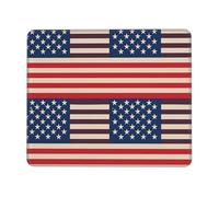 Tappetino per mouse quadrato con base in gomma antiscivolo, 25,4 x 30,5 cm, con bordo cucito, motivo: bandiere americane, tappetino per mouse wireless per computer, laptop, casa, ufficio
