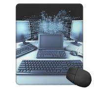 Tappetino per mouse quadrato con base in gomma antiscivolo e tappetino per mouse Internet con bordo cucito, 25,4 x 30,5 cm, tappetino per mouse wireless per computer portatile, casa, ufficio