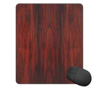 Tappetino per mouse quadrato con base in gomma antiscivolo, tappetino per mouse in legno rosso con bordo cucito, 25,4 x 30,5 cm, tappetino per mouse wireless per computer, laptop, casa, ufficio