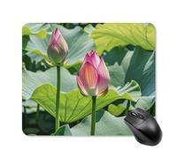 Tappetino per mouse quadrato con bellissimi fiori di loto, tappetino per mouse portatile con base in gomma antiscivolo, 25 x 30 cm, ultra sottile, per computer, laptop, accessori da scrivania da