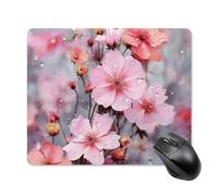 Tappetino per mouse quadrato con bellissimo motivo floreale, ultra sottile, superficie liscia e base in gomma antiscivolo, impermeabile, confortevole, per computer portatili, 18 x 22 cm
