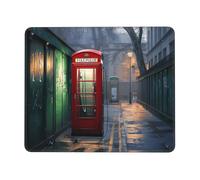 Tappetino per mouse quadrato con bordi cuciti, 20,1 x 24,1 cm, piccolo tappetino per mouse wireless, cabine telefoniche rosse sulle strade di Londra, tappetino per mouse per laptop, giochi, ufficio e
