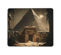 Tappetino per mouse quadrato con bordi cuciti, 21,1 x 26,2 cm, piccolo tappetino per mouse wireless, la piramide del mondo perduto, per laptop, giochi, ufficio e decorazione domestica