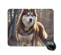 Tappetino per mouse quadrato con cane Husky, tappetino per mouse portatile con base in gomma antiscivolo, 20 x 25 cm, ultra sottile, per computer, laptop, accessori da scrivania da ufficio