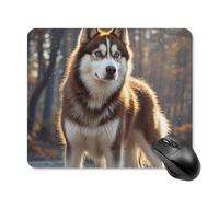 Tappetino per mouse quadrato con cane Husky, tappetino per mouse portatile con base in gomma antiscivolo, 25 x 30 cm, ultra sottile, per computer, laptop, accessori da scrivania da ufficio