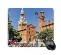 Tappetino per mouse quadrato con città spagnole, tappetino per mouse portatile con base in gomma antiscivolo, 25 x 30 cm, ultra sottile, per computer, laptop, accessori da scrivania da ufficio