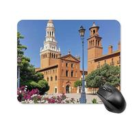 Tappetino per mouse quadrato con città spagnole, tappetino per mouse portatile con base in gomma antiscivolo, 20 x 25 cm, ultra sottile, per computer, laptop, accessori da scrivania da ufficio
