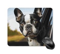 Tappetino per mouse quadrato con cucciolo di cane Boston Terrier, tappetino per mouse portatile con base in gomma antiscivolo, 25 x 30 cm, ultra sottile, per computer, laptop, accessori da scrivania