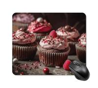Tappetino per mouse quadrato con cupcake di San Valentino, con base in gomma antiscivolo, tappetino per mouse da gioco, tappetino da scrivania per laptop, ufficio, accessori regalo, 25 x 30 cm