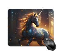 Tappetino per mouse quadrato con design magico Unicorn, tappetino per mouse da gioco con base in gomma antiscivolo, 20 * 25 cm