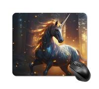 Tappetino per mouse quadrato con design magico Unicorn, tappetino per mouse da gioco con base in gomma antiscivolo, 25 * 30 cm