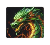 Tappetino per mouse quadrato con drago cinese con bordi cuciti, tappetino per mouse per computer con base antiscivolo, tappetino per mouse da gioco, grande, lavabile, per casa e ufficio, 17,8 x 21,8