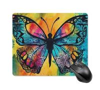 Tappetino per mouse quadrato con farfalla tie dye, tappetino per mouse portatile con base in gomma antiscivolo, 18 x 22 cm, ultra sottile, per computer, laptop, accessori da scrivania da ufficio