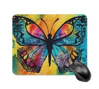 Tappetino per mouse quadrato con farfalla tie dye, tappetino per mouse portatile con base in gomma antiscivolo, 20 x 25 cm, ultra sottile, per computer, laptop, accessori da scrivania da ufficio