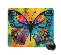 Tappetino per mouse quadrato con farfalla tie dye, tappetino per mouse portatile con base in gomma antiscivolo, 25 x 30 cm, ultra sottile, per computer, laptop, accessori da scrivania da ufficio