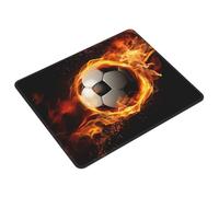 Tappetino per mouse quadrato con fiamma di calcio con bordi cuciti, tappetino per mouse quadrato per computer con base antiscivolo, tappetino per mouse da gioco, grande, lavabile, per casa e ufficio