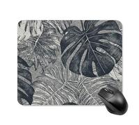 Tappetino per mouse quadrato con foglie di Monstera, tappetino per mouse portatile con base in gomma antiscivolo, 20 x 25 cm, ultra sottile, per computer, laptop, ufficio, accessori da scrivania