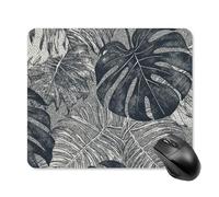 Tappetino per mouse quadrato con foglie di Monstera, tappetino per mouse portatile con base in gomma antiscivolo, 25 x 30 cm, ultra sottile, per computer, laptop, ufficio, accessori da scrivania