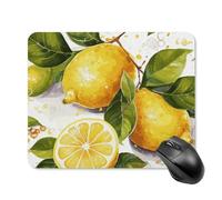 Tappetino per mouse quadrato con frutta e limone, tappetino per mouse portatile con base in gomma antiscivolo, 20 x 25 cm, ultra sottile, per computer, laptop, ufficio, accessori da scrivania