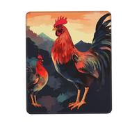 Tappetino per mouse quadrato con gallo bellissimo tappetino per mouse artistico con base in gomma antiscivolo, tappetino per mouse personalizzato per mouse wireless, laptop, accessori da scrivania da