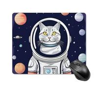 Tappetino per mouse quadrato con gatto in spaziosità, tappetino per mouse portatile con base in gomma antiscivolo, 18 x 22 cm, ultra sottile, per computer, laptop, accessori da scrivania da ufficio