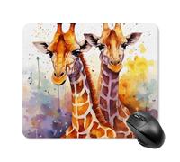 Tappetino per mouse quadrato con giraffe ad acquerello, tappetino per mouse portatile con base in gomma antiscivolo, 25 x 30 cm, ultra sottile, per computer, laptop, ufficio, accessori da scrivania