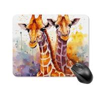 Tappetino per mouse quadrato con giraffe ad acquerello, tappetino per mouse portatile con base in gomma antiscivolo, 20 x 25 cm, ultra sottile, per computer, laptop, ufficio, accessori da scrivania