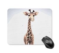 Tappetino per mouse quadrato con graziosa giraffa, tappetino per mouse portatile con base in gomma antiscivolo, 20 x 25 cm, ultra sottile, per computer, laptop, ufficio, accessori da scrivania