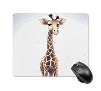 Tappetino per mouse quadrato con graziosa giraffa, tappetino per mouse portatile con base in gomma antiscivolo, 18 x 22 cm, ultra sottile, per computer, laptop, accessori da scrivania da ufficio