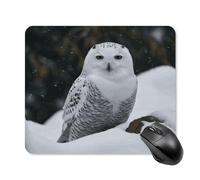Tappetino per mouse quadrato con gufo delle nevi, tappetino per mouse portatile con base in gomma antiscivolo, 25 x 30 cm, ultra sottile, per computer, laptop, accessori da scrivania da ufficio