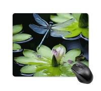 Tappetino per mouse quadrato con libellula che vola sopra, tappetino per mouse portatile con base in gomma antiscivolo, 18 x 22 cm, ultra sottile, per computer, laptop, accessori da scrivania da
