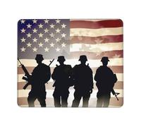 Tappetino per mouse quadrato con motivo americano delle forze armate con bordi cuciti, tappetino per mouse quadrato per computer con base antiscivolo tappetino per mouse da gioco, grande tappetino da