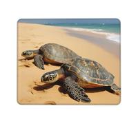 Tappetino per mouse quadrato con motivo tartarughe sulla spiaggia, con bordi cuciti, tappetino per mouse per computer con base antiscivolo, tappetino per mouse da gioco, grande, lavabile, per casa e