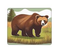 Tappetino per mouse quadrato con orsetto marrone che cammina, impermeabile, con base in gomma antiscivolo, per ufficio, laptop, mouse wireless per casa, ufficio, viaggi, 17,8 x 21,8 cm