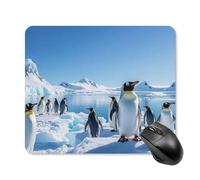 Tappetino per mouse quadrato con pinguino Antartide Ice Tappetino per mouse portatile con base in gomma antiscivolo, 25 x 30 cm, ultra sottile, per computer, laptop, accessori da scrivania da ufficio