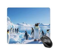 Tappetino per mouse quadrato con pinguino Antartide Ice Tappetino per mouse portatile con base in gomma antiscivolo, 18 x 22 cm, ultra sottile, per computer, laptop, accessori da scrivania da ufficio