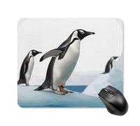 Tappetino per mouse quadrato con pinguino, tappetino per mouse portatile con base in gomma antiscivolo, 25 x 30 cm, ultra sottile, per computer, laptop, accessori da scrivania da ufficio