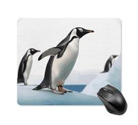 Tappetino per mouse quadrato con pinguino, tappetino per mouse portatile con base in gomma antiscivolo, 18 x 22 cm, ultra sottile, per computer, laptop, accessori da scrivania da ufficio
