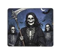 Tappetino per mouse quadrato con scheletro a pelo lungo, base in gomma antiscivolo, tappetino per mouse per computer da ufficio, 25,4 x 30,5 cm