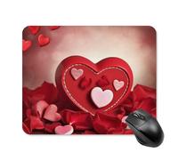 Tappetino per mouse quadrato con scritta "Happy Valentine's Day", ultra sottile, superficie liscia e base in gomma antiscivolo, impermeabile, confortevole, per computer portatili, 20 x 25 cm