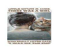 Tappetino per mouse quadrato con scritta in inglese "There was a girl who really loved cat", tappetino per mouse quadrato, con base in gomma antiscivolo, tappetino per mouse wireless, per ufficio
