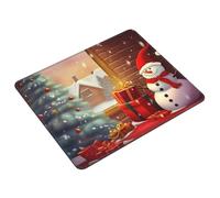 Tappetino per mouse quadrato con scritta "Merry Christmas", con bordi cuciti, con base antiscivolo, tappetino per mouse da gioco, grande, lavabile, per casa e ufficio, 25,4 x 30,5 cm