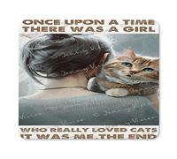 Tappetino per mouse quadrato con scritta "There was a Girl Who Really Loved Cat", grazioso tappetino per mouse con base in gomma antiscivolo, tappetino per mouse wireless, per ufficio, laptop, donne