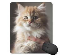 Tappetino per mouse quadrato con simpatico gattino, con base in gomma, 25,4 x 30,5 cm, tappetino per mouse senza fili, antiscivolo, per laptop, accessori da scrivania, tappetino per mouse da gioco